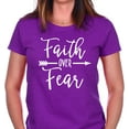 thumbnail image 3 of JH Design Women's Religious T Shirts Faith Over Fear & Forgiven Designs 8 Colors, 3 of 6