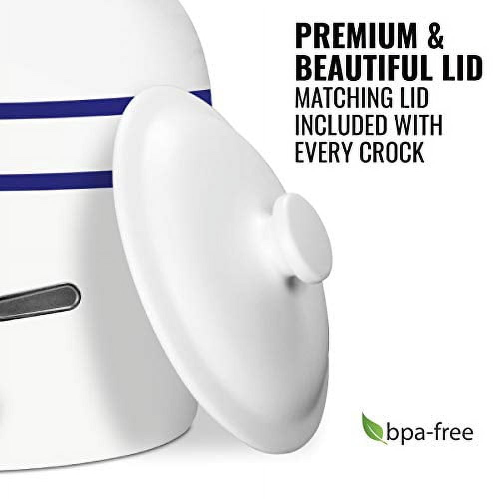 Brio Ceramic Water Dispenser 5 Gallon Capacity Jugs, Includes 8 Inch Stand, Faucet and Lid - White