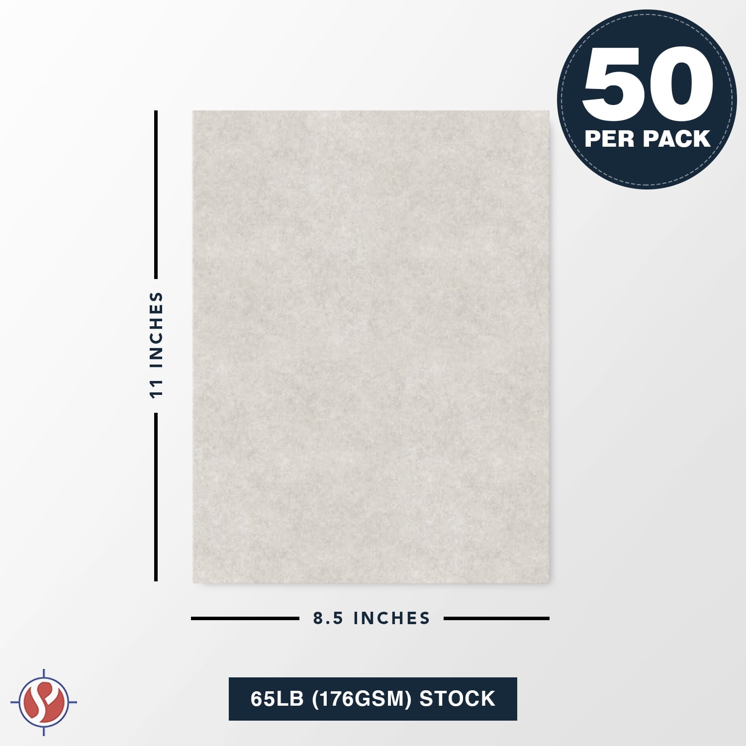Grey 8-1/2-x-11 BASIS Paper, 200 per package, 104 GSM (28/70lb Text)