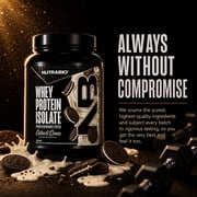 NutraBio Whey Protein Powder Isolate Supplement – 25g of Protein Per Scoop with Complete Amino Acid Profile - Soy and Gluten Free - Zero Fillers and Non-GMO -Cookies & Cream - 20 Servings