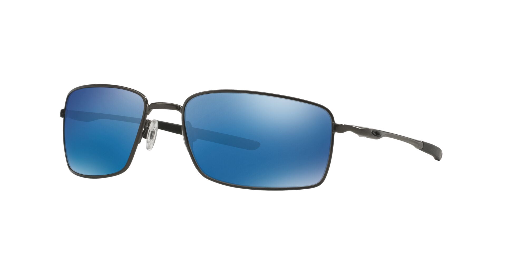 Oakley Rectangular Metal Sunglasses with Case, Size 60, Ice Iridium/Cement