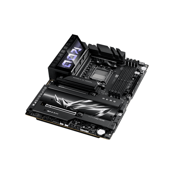 ASUS ROG CROSSHAIR X870E HERO AMD X870E AM5 ATX motherboard, Advanced AI PC ready, 18+2+2 power stages, DDR5, PCIe 5.0, 5x M.2, Wi-Fi 7, USB4, AI ASUS ROG CROSSHAIR X870E HERO AMD X870E AM5 ATX motherboard, Advanced AI PC ready, 18+2+2 power stages, DDR5, PCIe 5.0, 5x M.2, Wi-Fi 7, USB4, AI