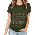 thumbnail image 2 of Daisyyozoid Nouvelles Arrivées Hauts pour Femmes Joyeuses Pâques Lettrage Imprimé Col Rond Manches Courtes Haut Manches Courtes Col Rond Chemise, 2 of 5