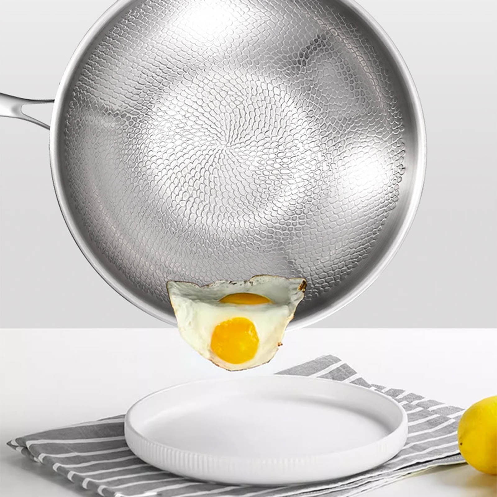 Titanium Pan 2025 – Non Stick Titanium Frying Pan for Cooking – Durable Scratch-Resistant Hammered Titanium Skillet – Fast Even Heating, Pro-Grade Healthy Cooking Pan with Steamer Basket and Pot Lid