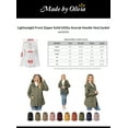 thumbnail image 2 of Made by Olivia Women's Lightweight Front Zipper Solid Utility Anorak Hoodie Vest/Jacket, 2 of 7