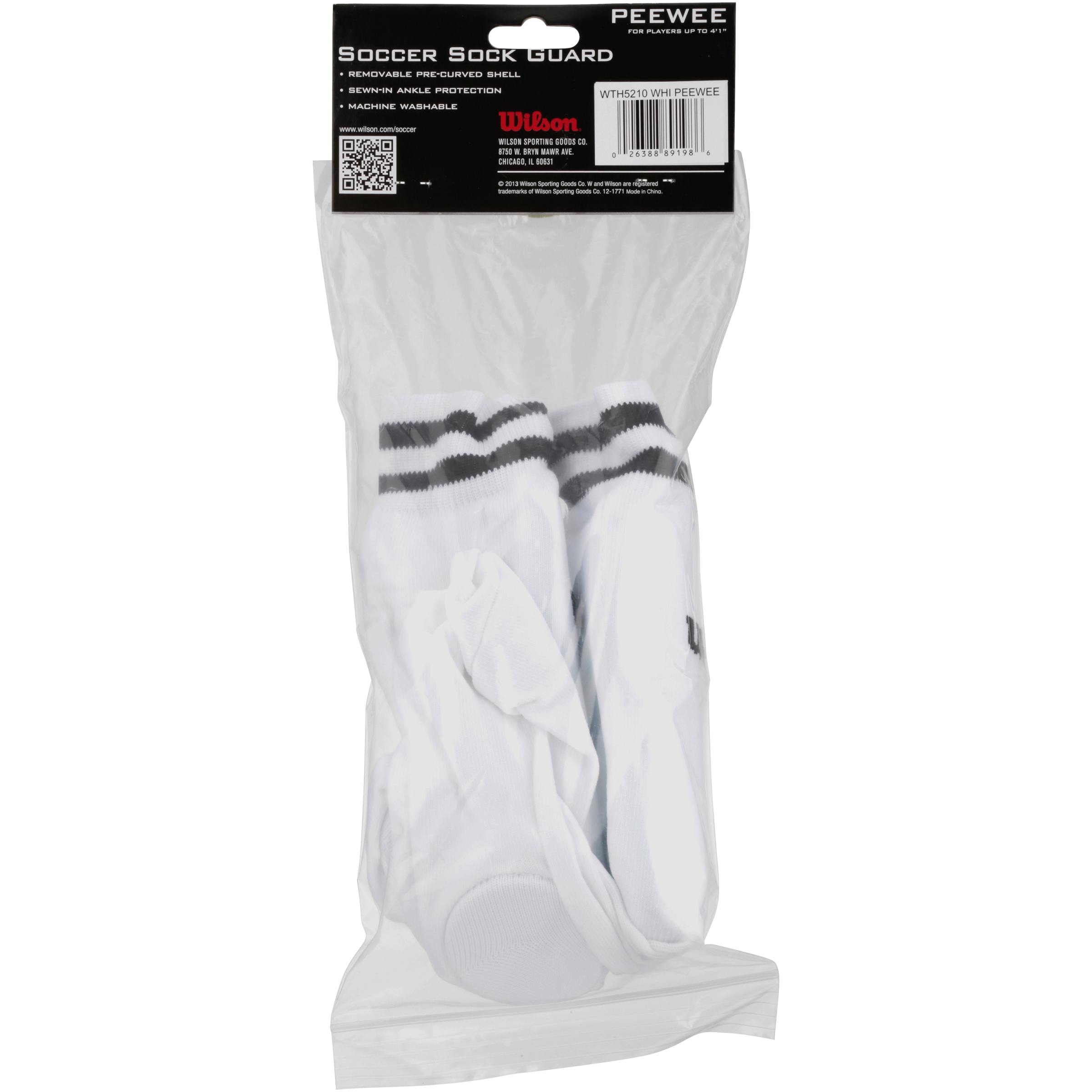 Wilson Peewee-Size Sock Shin Guards, Red