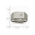 thumbnail image 7 of Titanium Polished and Brushed CZ Signet Ring Size: 11; for Adults and Teens; for Women and Men, 7 of 7