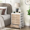 thumbnail image 4 of Tribesigns 5-Drawer Industrial Storage Organizer Wood Chest Dresser with Wheels, Beige & White, 4 of 8