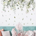 thumbnail image 1 of RV Pegatinas de pared de plantas verdes, pegatina de pared de vid colgante, decoración de pared de flores de glicina, dormitorio, sala de estar, pared de TV, comedor Rojo Verde, 1 of 4