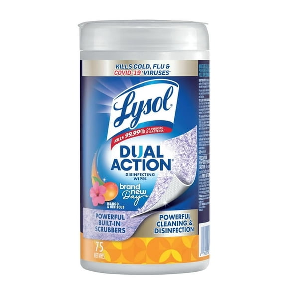 Lysol® Disinfecting Wipes - Dual Action Brand New Day™ Mango & Hibiscus, 75 Count