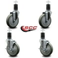 thumbnail image 2 of 5 Inch Gray Poly Wheel Swivel 1-5/8 Inch Expanding Stem Caster Set 2 Brakes SCC, 2 of 2