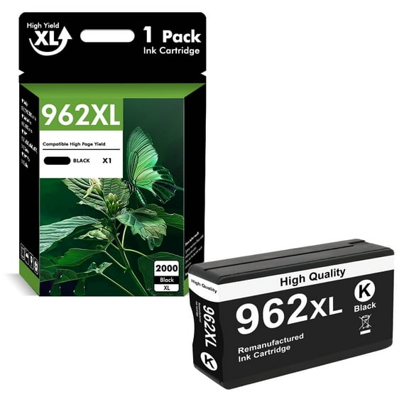 962XL 962 Ink Cartridges Compatible for HP 962 962XL Combo Pack for OfficeJet Pro 9015 9020 9018 9025 9010 9018 9019 Printer ( 1 x Black )