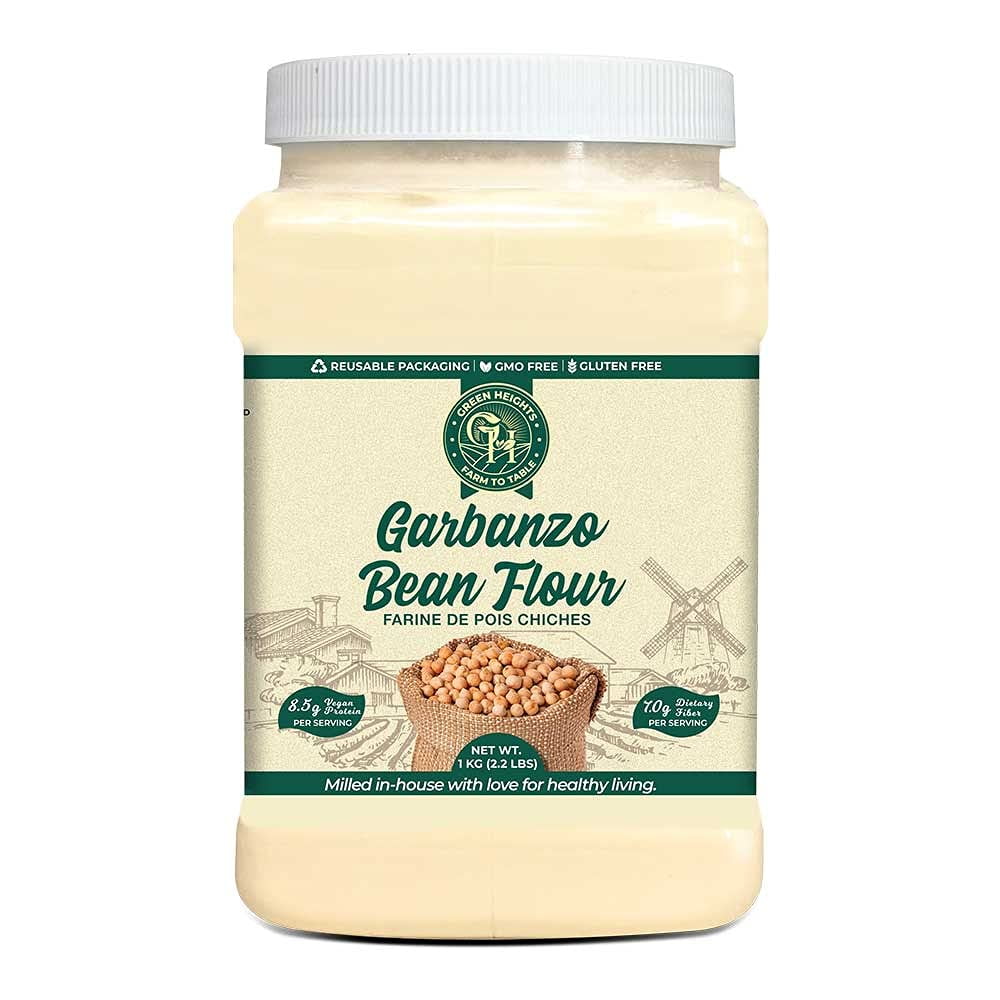 Garbanzo Bean Flour by Green Heights, 2.2 Pound Jar 1 KG