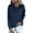 Navy, variant on Lenpel Oversized Hoodies for Women Casual Long Sleeve Quarter Button Side Split Pullover Sweater Tops Fall Winter Clothes(Blue,X-Large)