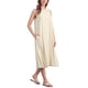 thumbnail image 2 of Vestidos de lino para mujer INSPIRE CHIC, con cuello redondo, corte holgado, sin mangas, vestidos de verano casuales con bolsillos, talla M, color albaricoque, 2 of 6