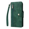 thumbnail image 3 of SaniMore for Samsung Galaxy S24 Plus Case, PU Leather 2 in 1 Zipper Wallet Removeable Wrist Strap Card Slots Cash Pocket Kickstand Shockproof Anti-fall Full Protective Shell For Galaxy S24 Plus, Green, 3 of 15