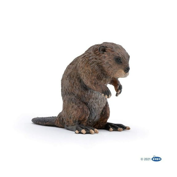 Papo Beaver Hand Painted Figurine - Heirloom Quality Collectible (50110)