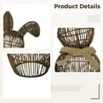 thumbnail image 3 of Handmade Rattan Easter Bunny Basket, Brown Bunny Decor with Fabric Bow, 5.91 x 11.81 in /15 x 30 cm, Suitable for Home Decoration, Easter Themes, Cute Rabbit Figurine, 3 of 5
