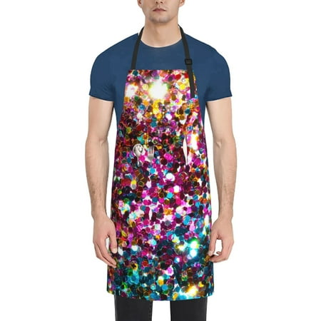 

Naloa Color Shiny Apron Kitchen Aprons with Pockets for Women Men Chef