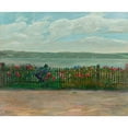 thumbnail image 2 of Wilhelm Trübner 14x12 Black Ornate Wood Framed Double Matted Museum Art Print Titled: Rose Fence with View of the Berg Castle at Lake Starnberg (1912), 2 of 5