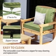 thumbnail image 3 of 24 x 24 Waterproof Outdoor Deep Seat Cushion for Patio Furniture Cushion Replacement, Set of 4, Narrow Stripes Green, 3 of 8