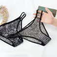 thumbnail image 4 of Bikini Sexy de malla de leopardo para mujer, ropa interior transparente, bragas brasileñas, Tanga, lencería descarada, 4 of 5