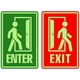 thumbnail image 1 of 1 Set Luminous Enter Sign Adhesive Safety Exit Indicator Evacuation Sign Luminous Exit Sign Indicator, 1 of 4