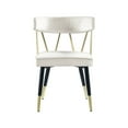thumbnail image 5 of Meridian Furniture Rheingold Cream Velvet Dining Chair (Set of 2), 5 of 7