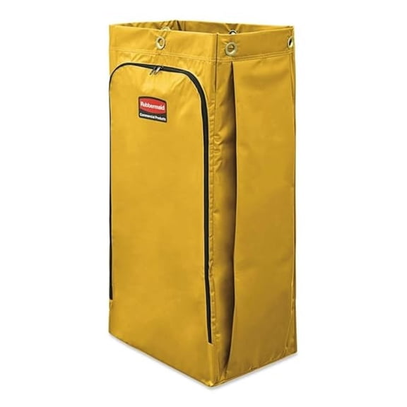 High Capacity Vinyl Janitorial Cleaning Cart Bag Waste/Trash/Laundry/Linen Collection for Restraurant/Café/Office/School/Motel/Facility 34 Gallon Yellow