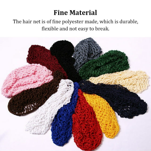 Women Mesh Crochet Hair Net Portable Breathable Replacement Elastic Net Cap Solid Color Bedroom Sleeping Hairnet Hat Accessories Red