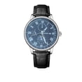 thumbnail image 2 of Openwork Dial Men's Quartz Watch Alloy Case Leather Strap, ZzCityTK Business Casual Wristwatch with Pin Buckle, Fashion Dress Watch for Office Daily Wear Outing Meetings, Black, 2 of 6