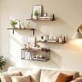 thumbnail image 4 of Estante Flotante, 4 Piezas Repisas Flotantes de Pared, Estantes Flotantes con Cesta de Alambre Repisa de Madera con Metal Que Puede soportar 40 Libras, 4 of 6
