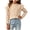 Beige, variant on Girls Cute Blouses​ Printed Crew Neck Loose Fit Pullover Ruffle Fall School Long Sleeve Trendy Outfits White 3-4Years
