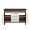 thumbnail image 6 of Double Sink Vanity Cabinet, White Walnut Black, Wood, Mid Century Hotel Bedroom Bathroom, Modern Contemporary HB33662, 6 of 11