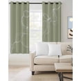 thumbnail image 2 of Sage Green Blackout Curtains, Light Blocking Print Window Curtains, Minimalist Abstract Modern White Art Thermal Insulated Window Drapes for Living Room Kitchen Cafe 2 Panels, 55"W x 39"L, 2 of 9