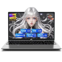 15.6" IPS FHD Gaming/Business Laptop, 6 Cores AMD Ryzen 5 6600H 32GB DDR5 RAM 1TB SSD (Beat i7-1165G7 up to 4.5GHz) 660M 6nm GPU-Computer with 100W Type-C Backlit Keyboard, Fingerprint Gray