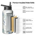 thumbnail image 2 of 32oz Sports Flowers Themed Water Bottle with Handle Lids Wide Mouth Insulated Stainless Steel, Double Walled, Leakproof, Maintains Cold 24Hrs Hot 12Hrs for Gym, 2 of 5