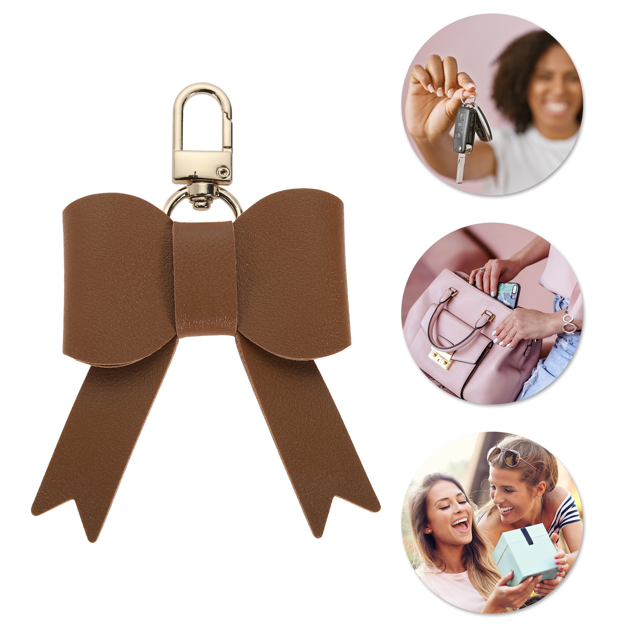 Unique Bargains Colorful Bow Handbag Charms for Gifts And Accessories Brown