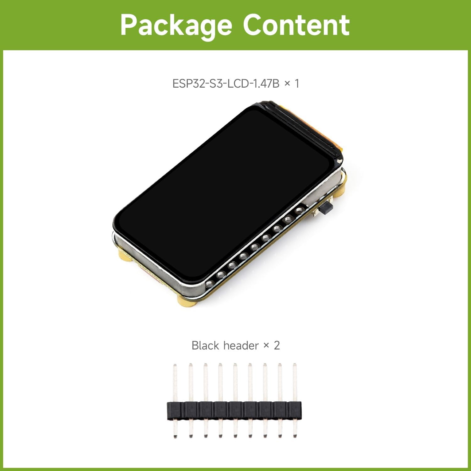 ESP32-S3 1.47inch LCD Display Development Board, 172×320 Resolution, 262K Display Color, Supports 2.4GHz Wi-Fi/BLE 5, 240MHz LX7 Dual-core Processor, ESP32 with Display