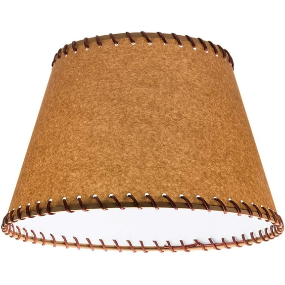 Oiled Parchment 12 Inch Empire Uno Fitter Lamp Shade with Stitched Trim