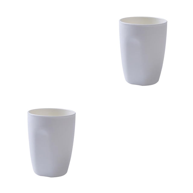 Bewildely Taza de enjuague de 400ml, vasos de baño portátiles, organizador de taza de moderno, botella de café, suministros de enjuague Blanco 2piezas