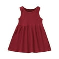 thumbnail image 2 of gljltg Toddler Baby Girl Dress Boho Linen Lace Baby Dress Sundress Girls Summer Clothes Outifits Sleeveless Solid Color Skirt, 2 of 7