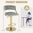 thumbnail image 3 of Swivel Bar Stool Set of 2 with Barrel Back & Footrest Metal Base for Home Bar, 3 of 8