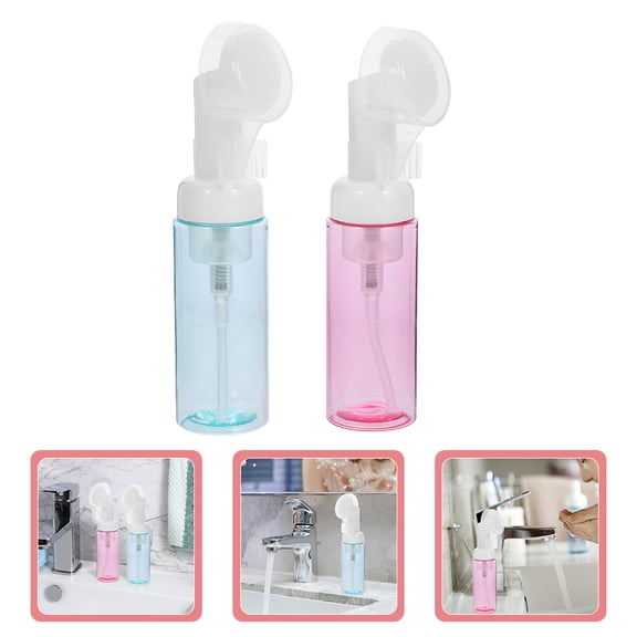 BESTOYARD 2pcs Pump Dispenser Bottles Plastic Foaming Soap Dispensing for Shampoo Facial Cleanser