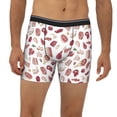 thumbnail image 2 of Xecao Different Meat Print Boxer Briefs for Men's Stretch Moisture-Wicking Underwear, Mid-Rise Classics breathable fabric, 2 of 7