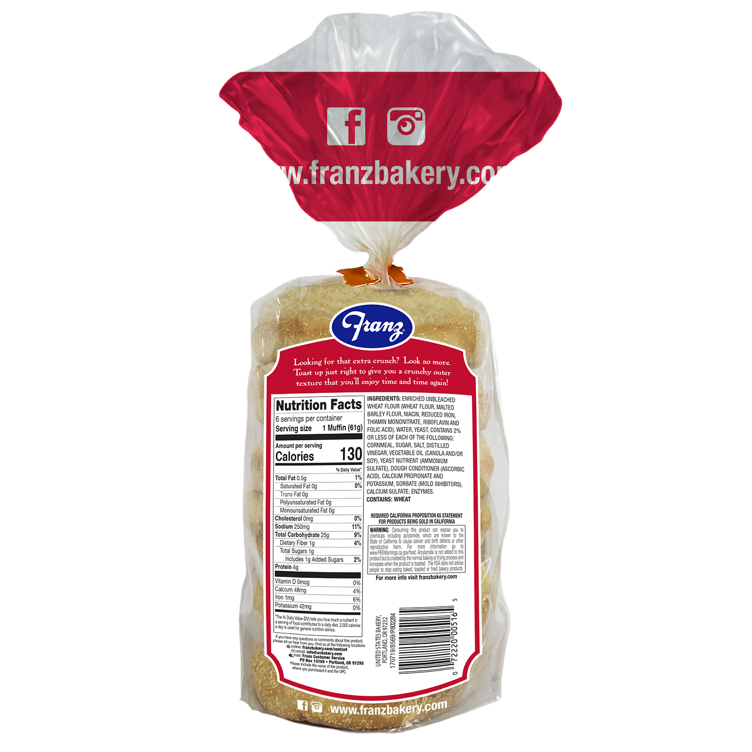 Franz Extra Crisp English Muffins 13oz