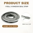 thumbnail image 2 of 32.8 Ft 0.35 Inch Wide x 0.59 Inch Thick Self Adhesive Window Seal Strip, Grey, 2 of 6