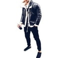thumbnail image 2 of XMMSWDLA 2022 Men Tops Leather Jacket Winter Plus Velvet Lining Warm Coat Male Zipper Outwear Top, 2 of 4