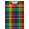thumbnail image 1 of FMSHPON Rainbow Plaid Clipboard Hardboard Wood Nursing Clip Board and Pull for Standard A4 Letter 13x9 inches, 1 of 7