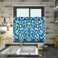thumbnail image 4 of Yayeee Kitchen Curtains Tier Pair Light Filtering 27"x24" Rod Pocket Short Cafe Window Panel, Blue Dots, 4 of 7